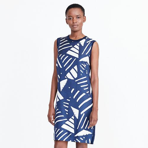 Ralph Lauren Lauren Printed-front Sweater Dress Navy