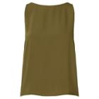 Polo Ralph Lauren Back-slit Sleeveless Top New Olive