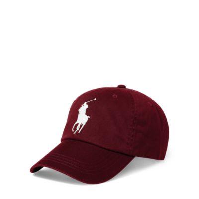 Ralph Lauren Cotton Chino Baseball Cap Fall Burgundy
