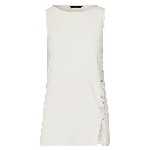 Ralph Lauren Lauren Lace-up Ponte Tank Herbal Milk