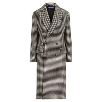 Ralph Lauren Brendan Houndstooth Wool Coat Black/cream