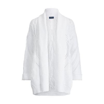 Ralph Lauren Aran-knit Cotton Cardigan White