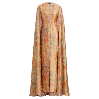 Ralph Lauren Patrice Lam Gown Orange Multi