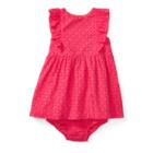 Ralph Lauren Cotton Eyelet Dress & Bloomer Ultra Pink 3m
