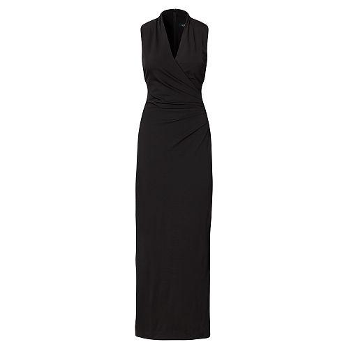 Ralph Lauren Lauren Ruched Jersey Gown Black