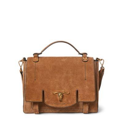 Ralph Lauren Suede Schooly Bag Bisque