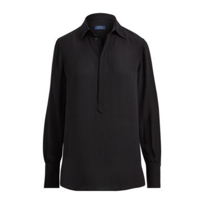 Ralph Lauren Silk Georgette Blouse Black