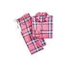 Ralph Lauren Woven Plaid Capri Pj Set Berry Plaid