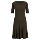 Ralph Lauren Cotton Fit-and-flare Dress Deep Forest Green