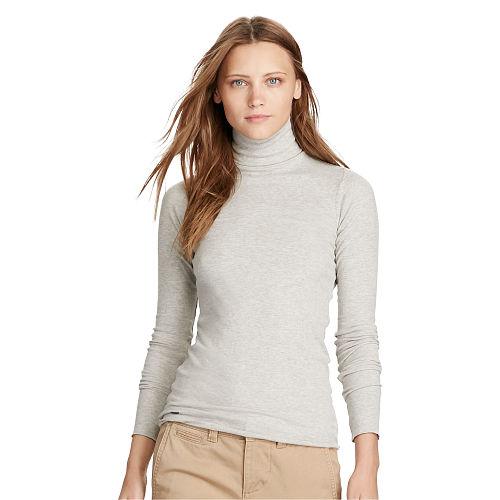 Polo Ralph Lauren Ribbed Jersey Turtleneck Brooklyn Heather