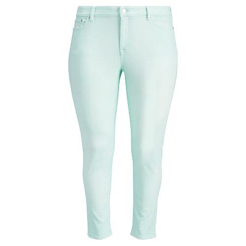 Ralph Lauren Lauren Woman Premier Cropped Skinny Jean Light Aquamarine Wash