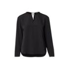 Ralph Lauren Crepe De Chine Long-sleeve Top Polo Black