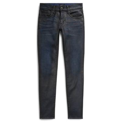 Ralph Lauren Tompkins Skinny Jean Black Coated Dark Indigo