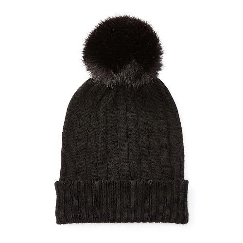 Polo Ralph Lauren Cable-knit Cashmere Hat Polo Black