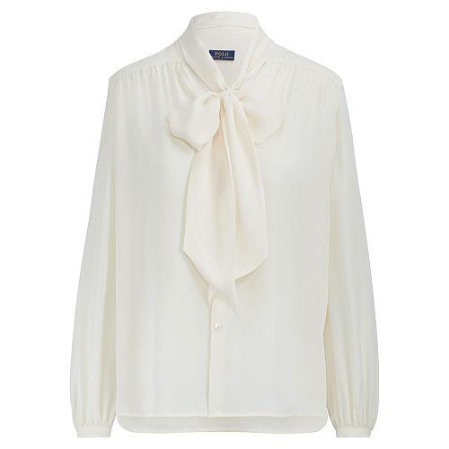 Polo Ralph Lauren Silk Georgette Necktie Blouse