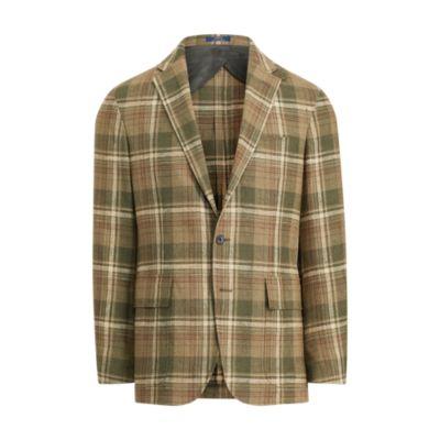 Ralph Lauren Morgan Plaid Sport Coat Green/brown/ivory