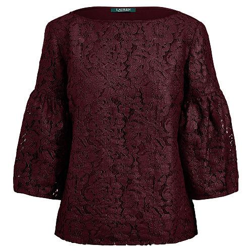 Ralph Lauren Lauren Lace Flutter-sleeve Blouse