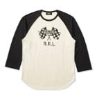 Ralph Lauren Rrl Jersey Baseball T-shirt Rl Black Crescent Cream