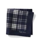 Ralph Lauren Plaid Silk Pocket Square Navy/white