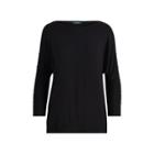 Ralph Lauren Button-sleeve Jersey Top Polo Black