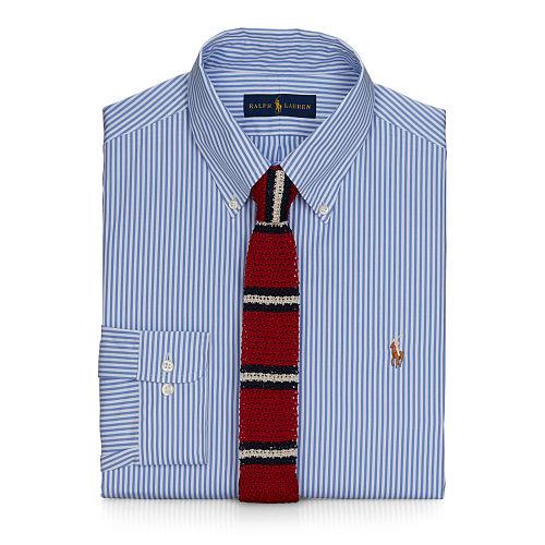 Polo Ralph Lauren Striped Oxford Dress Shirt Bondi Blue/white