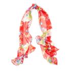 Ralph Lauren Lauren Leandra Ruffled Chiffon Scarf Fresh Tomato