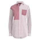 Ralph Lauren Striped Patchwork Cotton Shirt White/black Sp