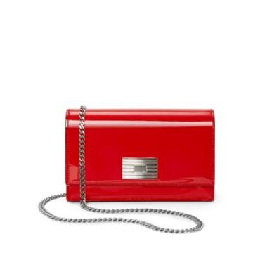 Ralph Lauren Engine-turned Patent Wallet Red