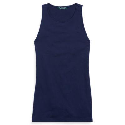 Ralph Lauren Slim Stretch Cotton Tank Navy