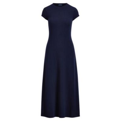 Ralph Lauren Cashmere Midi Dress Hunter Navy