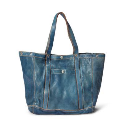 Ralph Lauren Indigo-dyed Leather Tote Indigo