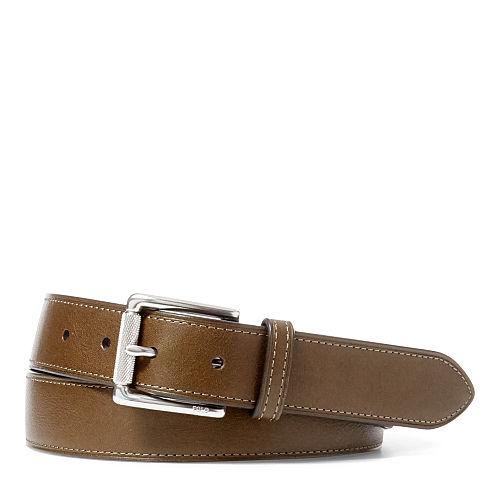 Polo Ralph Lauren Raw-edge Calfskin Belt Olive