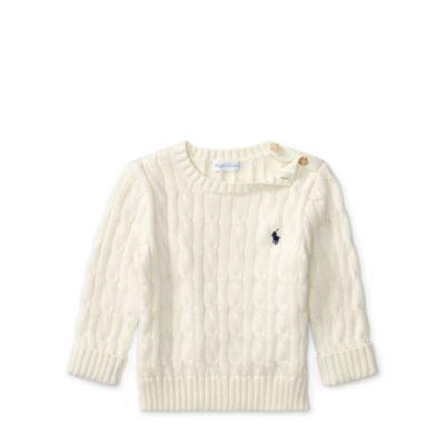 Ralph Lauren Cable-knit Cotton Sweater Essex Cream 3m
