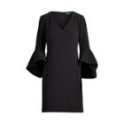 Ralph Lauren Crepe Bell-sleeve Dress Black/black