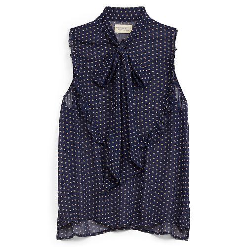 Ralph Lauren Denim & Supply Gauze Tie-neck Sleeveless Top Star Print