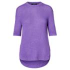 Ralph Lauren Lauren Short-sleeve Crewneck Sweater Deep Lilac