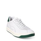 Ralph Lauren Court 100 Leather-mesh Sneaker White/new Forest