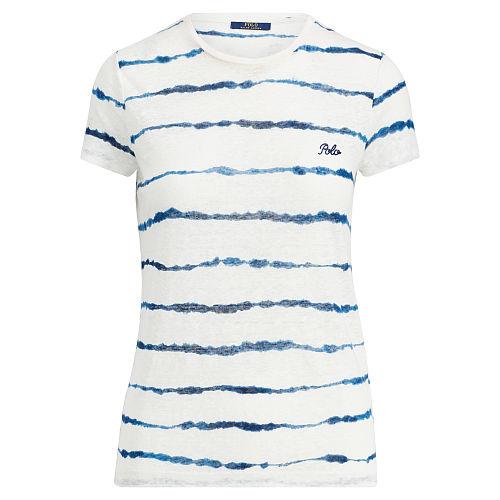 Polo Ralph Lauren Striped Linen-blend Tee Indigo Stripe 1