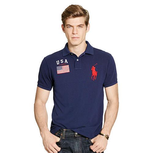 Polo Ralph Lauren Custom-fit Usa Mesh Polo French Navy