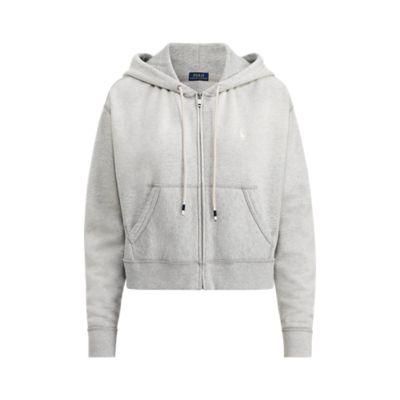 Ralph Lauren Cropped Fleece Full-zip Hoodie Andover Heather