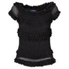 Polo Ralph Lauren Ruffled Off-the-shoulder Top Black