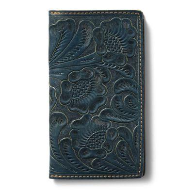 Ralph Lauren Tooled Indigo Leather Wallet True Indigo
