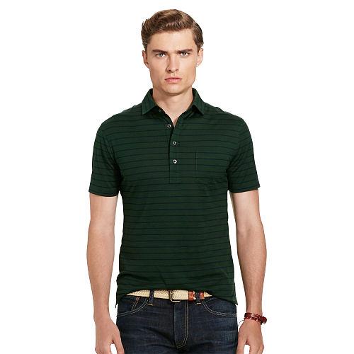 Polo Ralph Lauren Striped Cotton Jersey Shirt Green/aviator Navy