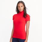 Ralph Lauren Lauren Petite Jersey Short-sleeve Turtleneck Brilliant Red
