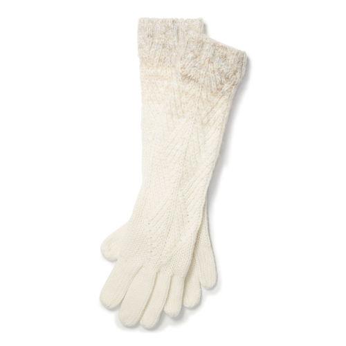Ralph Lauren Lauren Color-blocked Aran-knit Gloves Cream