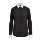 Ralph Lauren Georgette Button-down Shirt Polo Black/