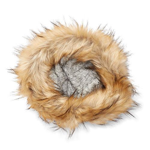 Ralph Lauren Lauren Aran Funnelneck Scarf Fawn Grey Donegal