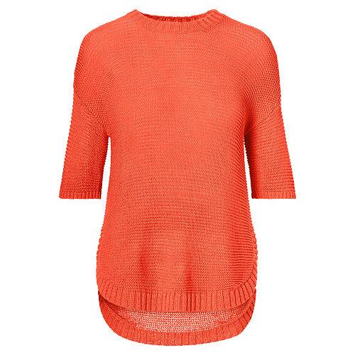Ralph Lauren Lauren Short-sleeve Crewneck Sweater Sunset Orange