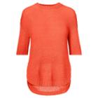 Ralph Lauren Lauren Short-sleeve Crewneck Sweater Sunset Orange