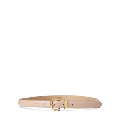 Ralph Lauren Skinny Leather Belt Pink